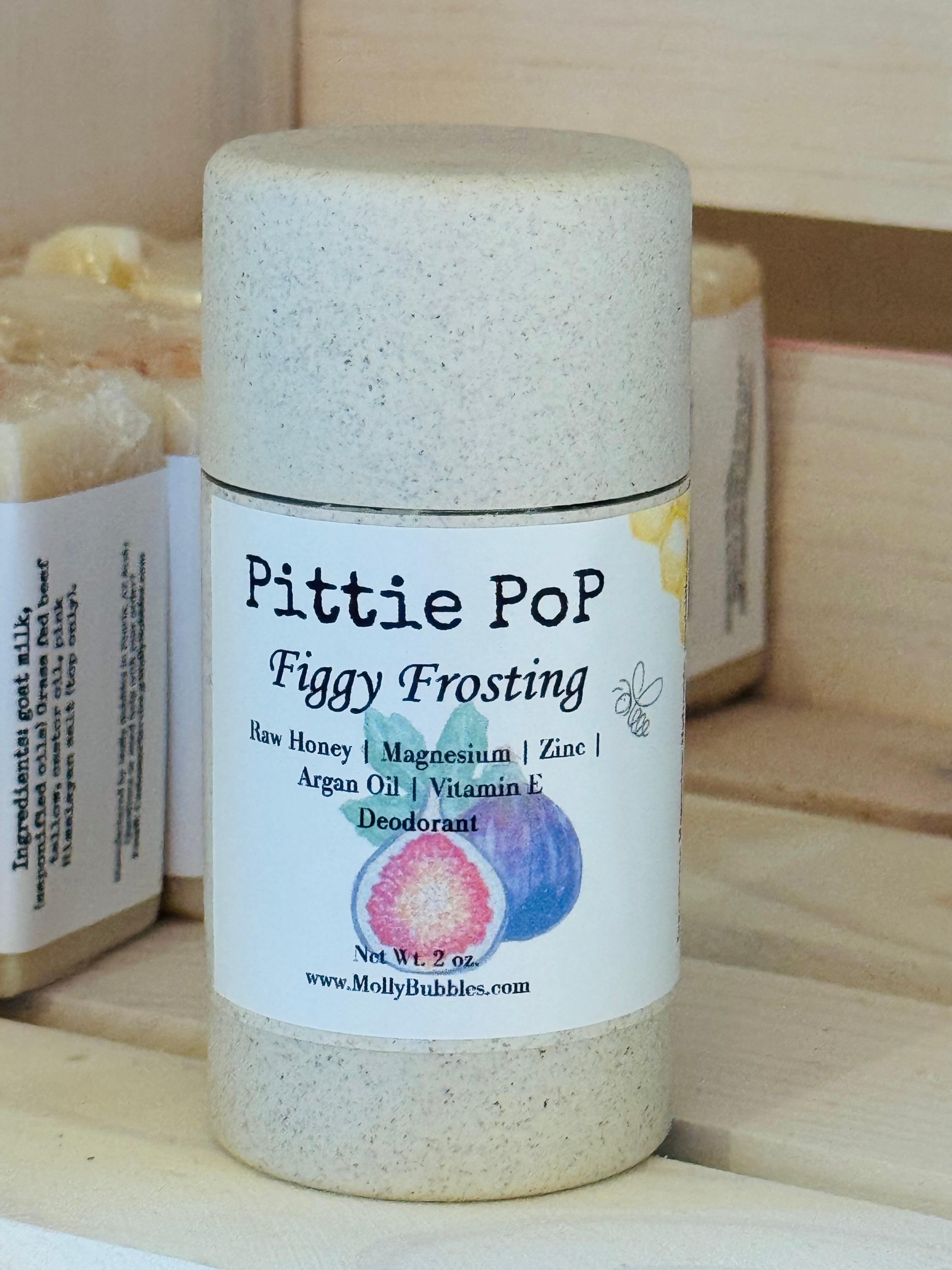 Pittie PoP "Figgy Frosting" (Natural Honey & Magnesium Deo made with Zinc, Argan Oil & Vitamin E)