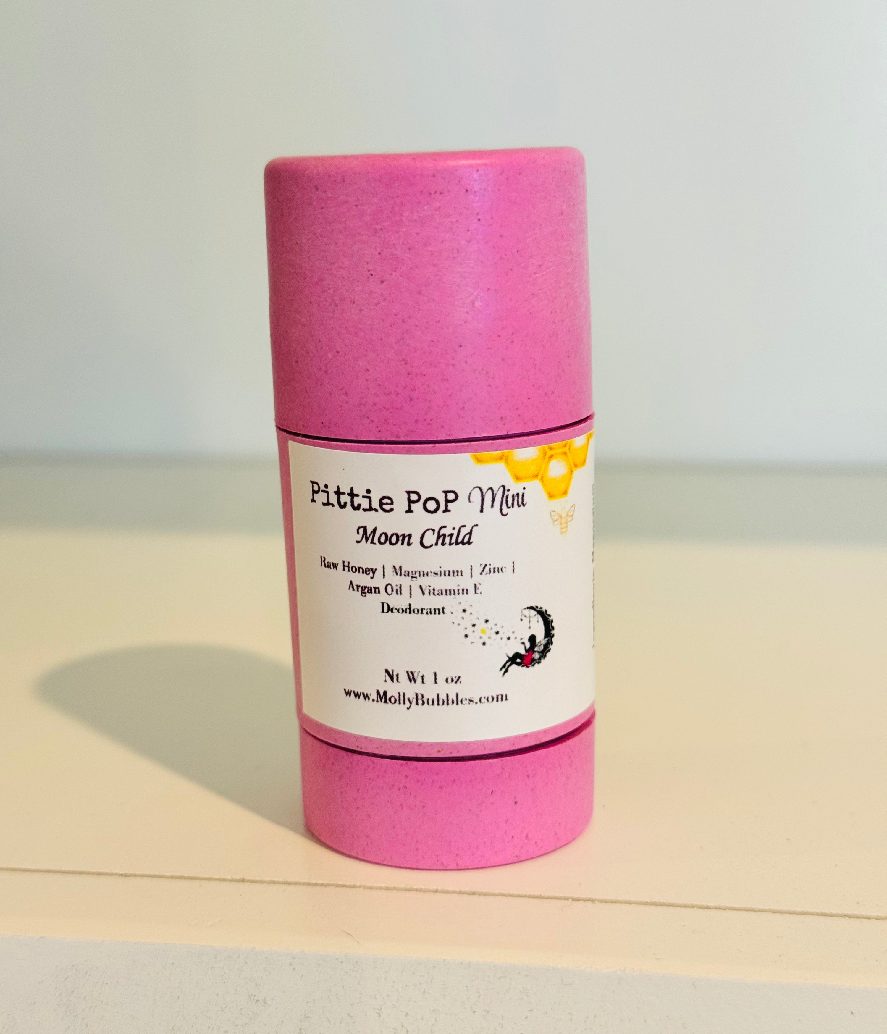 Pittie PoP "Moon Child" (Natural Honey & Magnesium Deo made with Zinc, Argan Oil & Vitamin E)